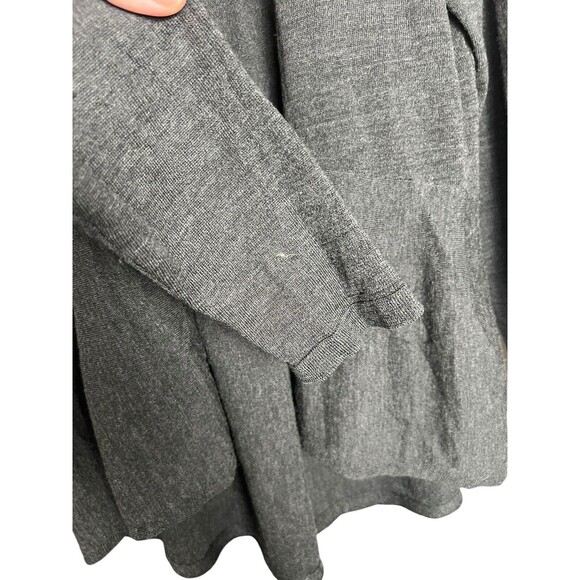 EILEEN FISHER Cardigan M Medium Fine Merino Wool Knit Open Front Sweater Gray - Picture 6 of 10